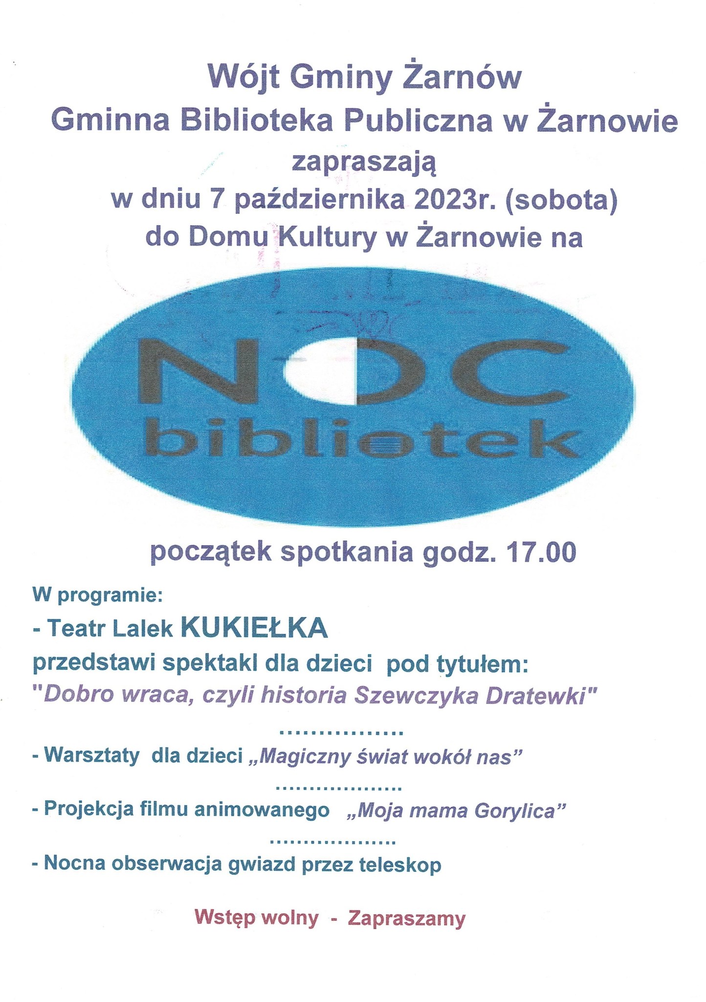 Noc bibliotek `2023